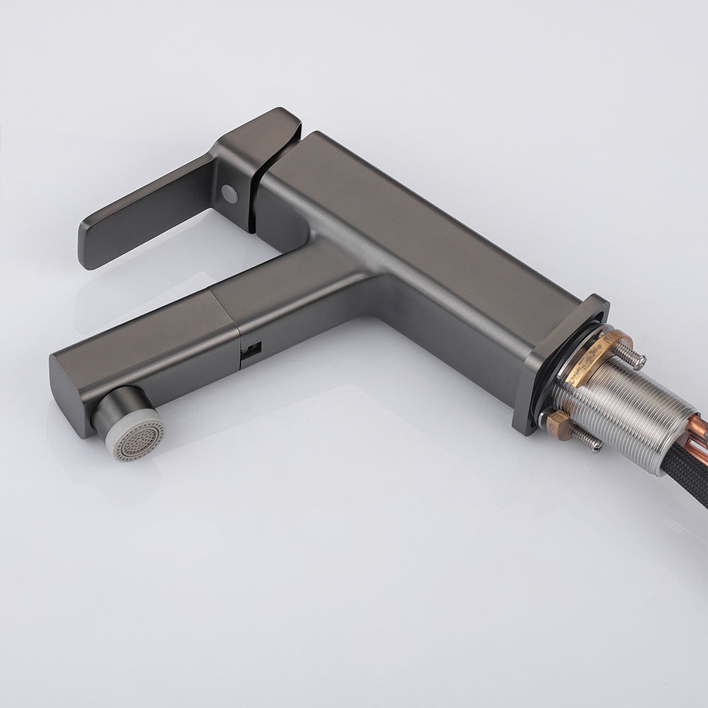 Eumtenr Full Brass Hot and Cold Water Pull Down Bathroom Faucet