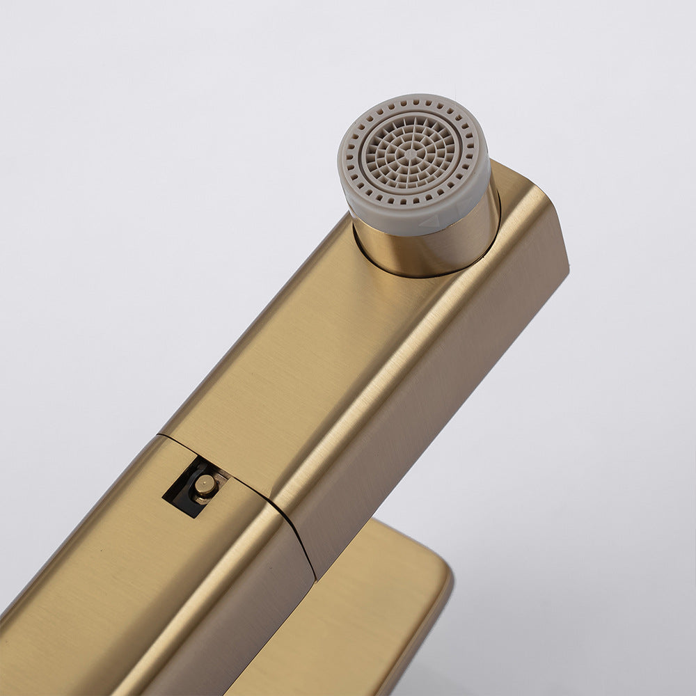 Eumtenr Full Brass Hot and Cold Water Pull Down Bathroom Faucet