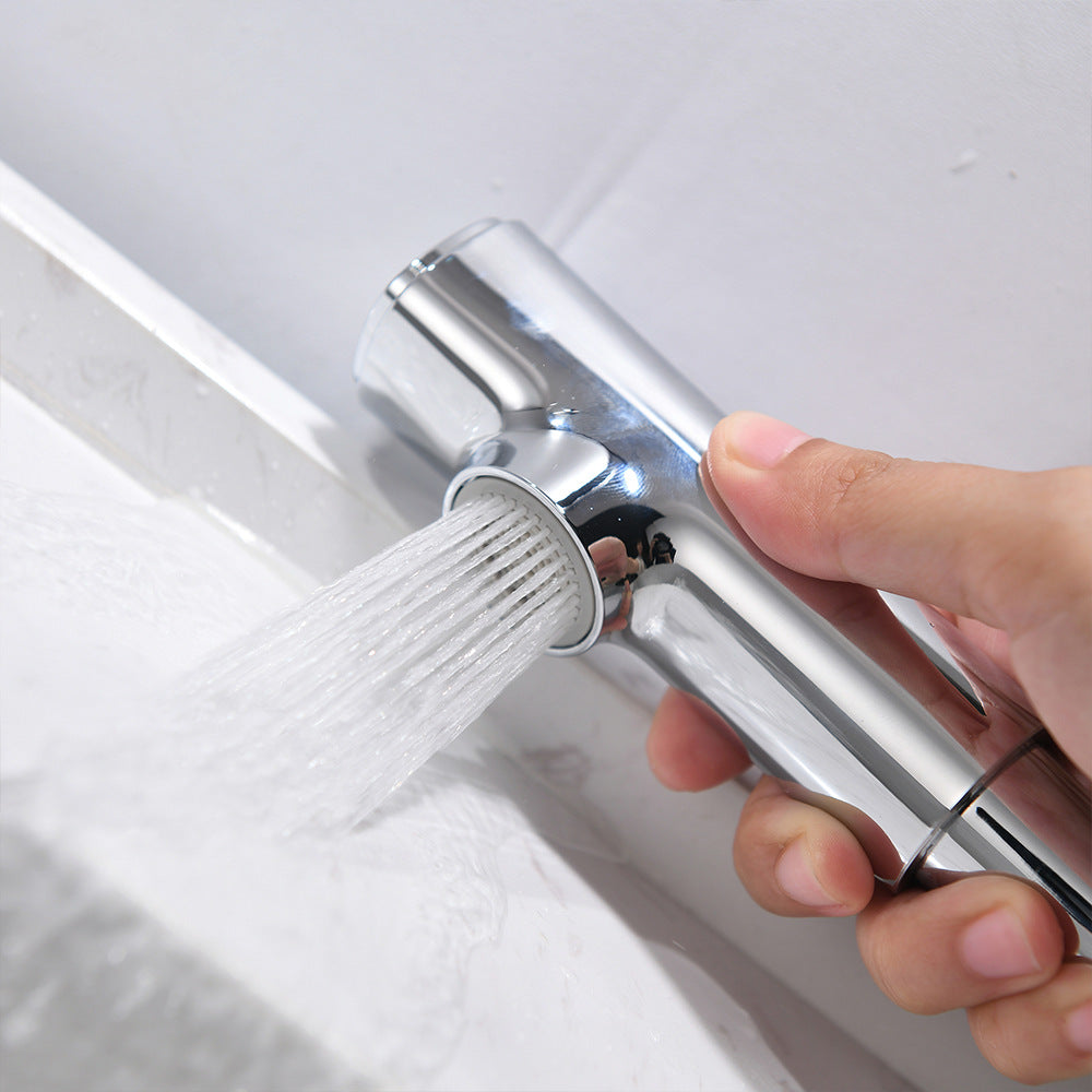 Full Brass Hot and Cold Water Lifting and Pull Down Bathroom Faucet