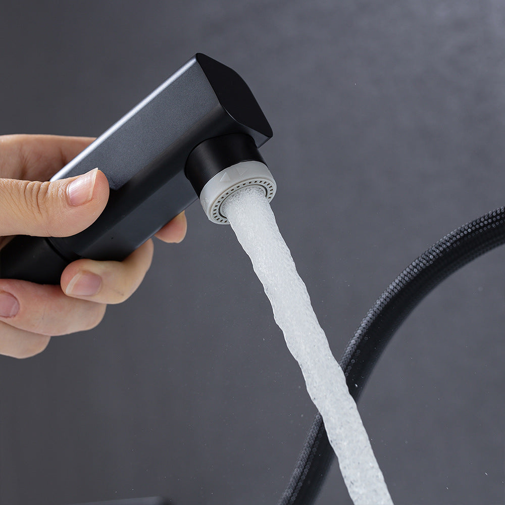 Eumtenr Full Brass Hot and Cold Water Pull Down Bathroom Faucet