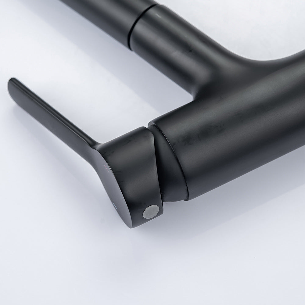 Full Brass Hot and Cold Water Multi-Function Pull Down Bathroom Countertop Basin Bathroom Faucet