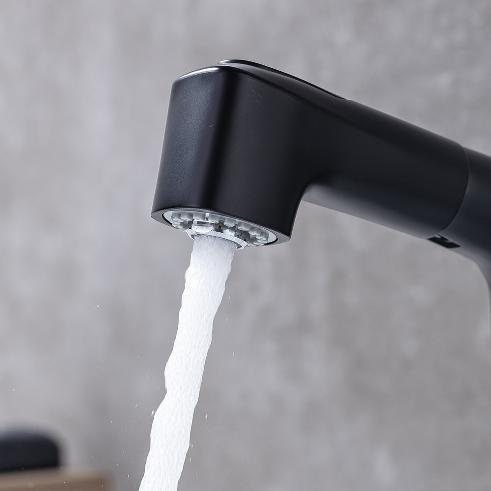 Eumtenr Full Brass Hot and Cold Water Pull Down Bathroom Faucet