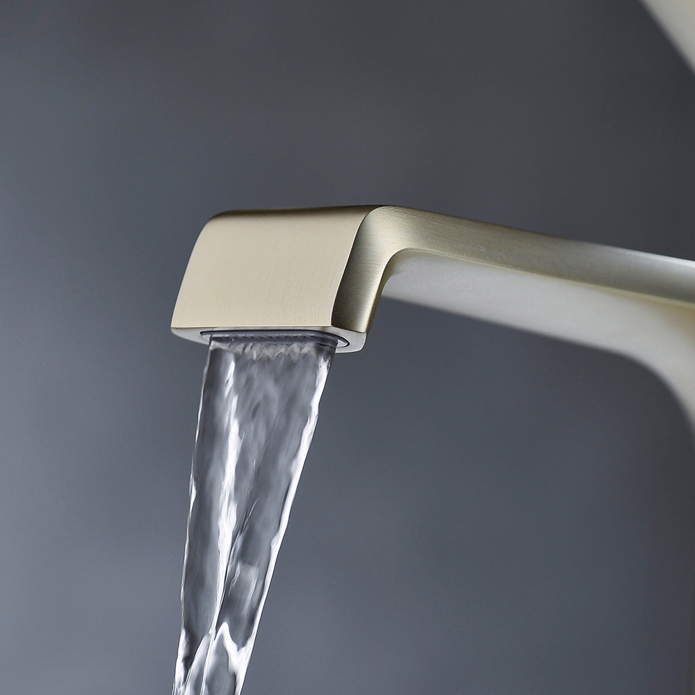 Brass One-Handle Modern Waterfall Bathroom Sink Faucet