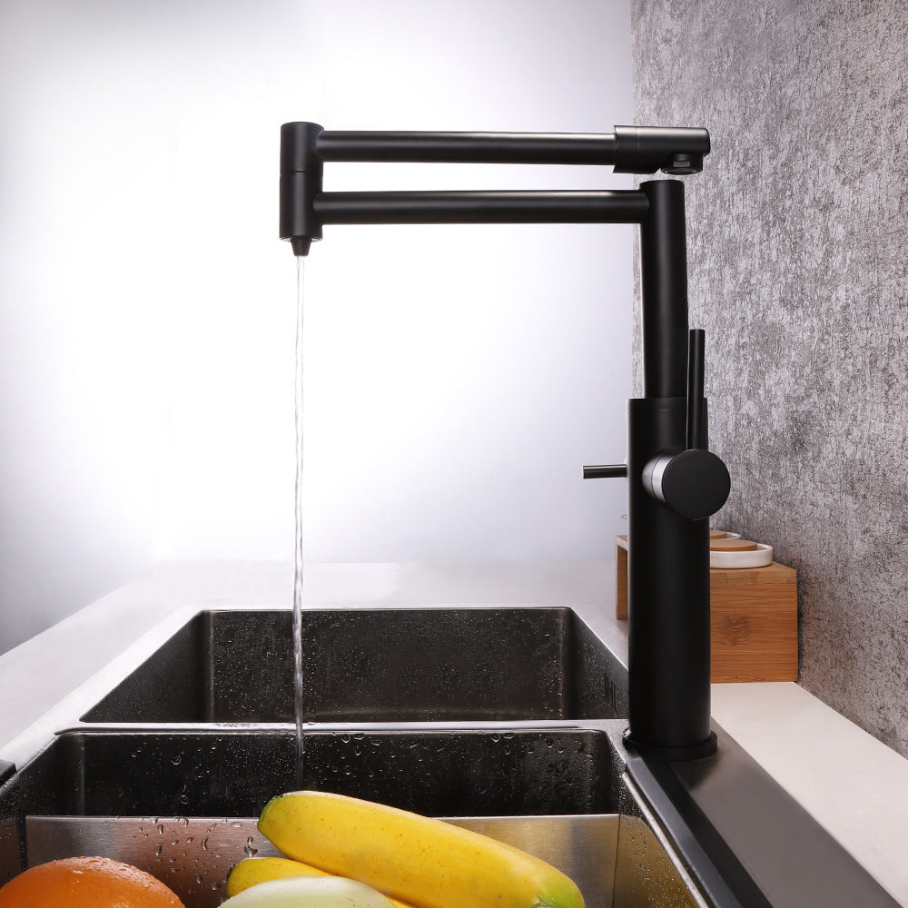 Full Brass Folding Dual Purpose Kitchen Faucet for Water Purification