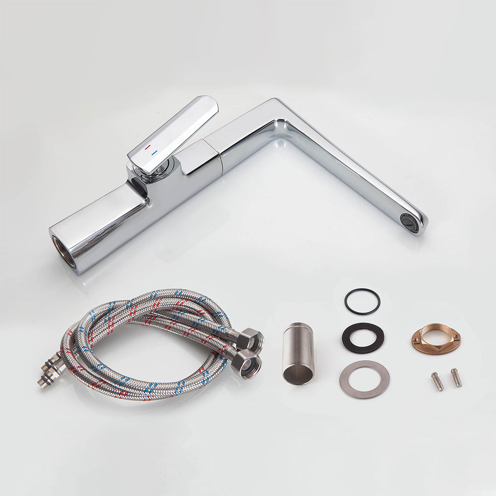 All Brass Simple Cold and Hot Single Hole Single Control Kitchen Faucet