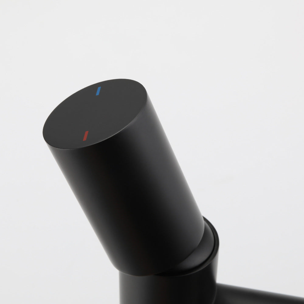 Brass Cylindrical Single Handle Hot and Cold Bathroom Basin Faucet