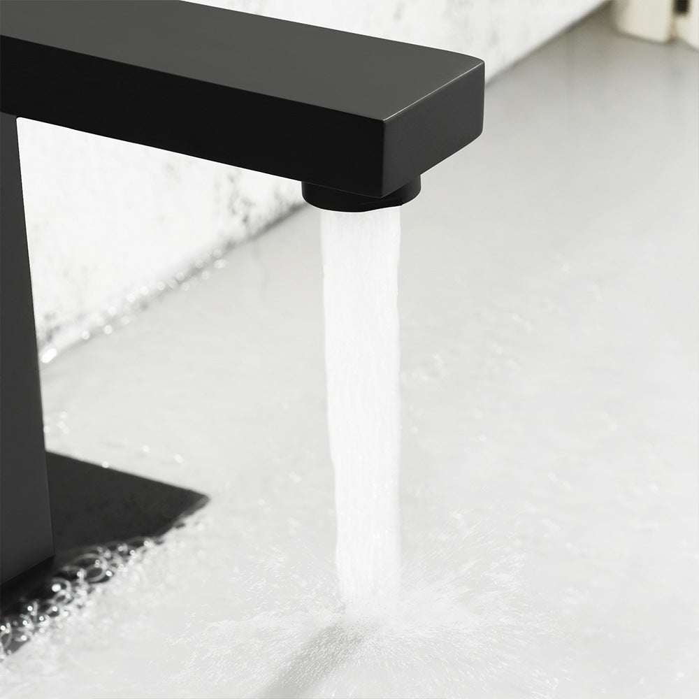 Modern 304 Stainless Steel Square Cold and Hot Single Hole Basin Faucet