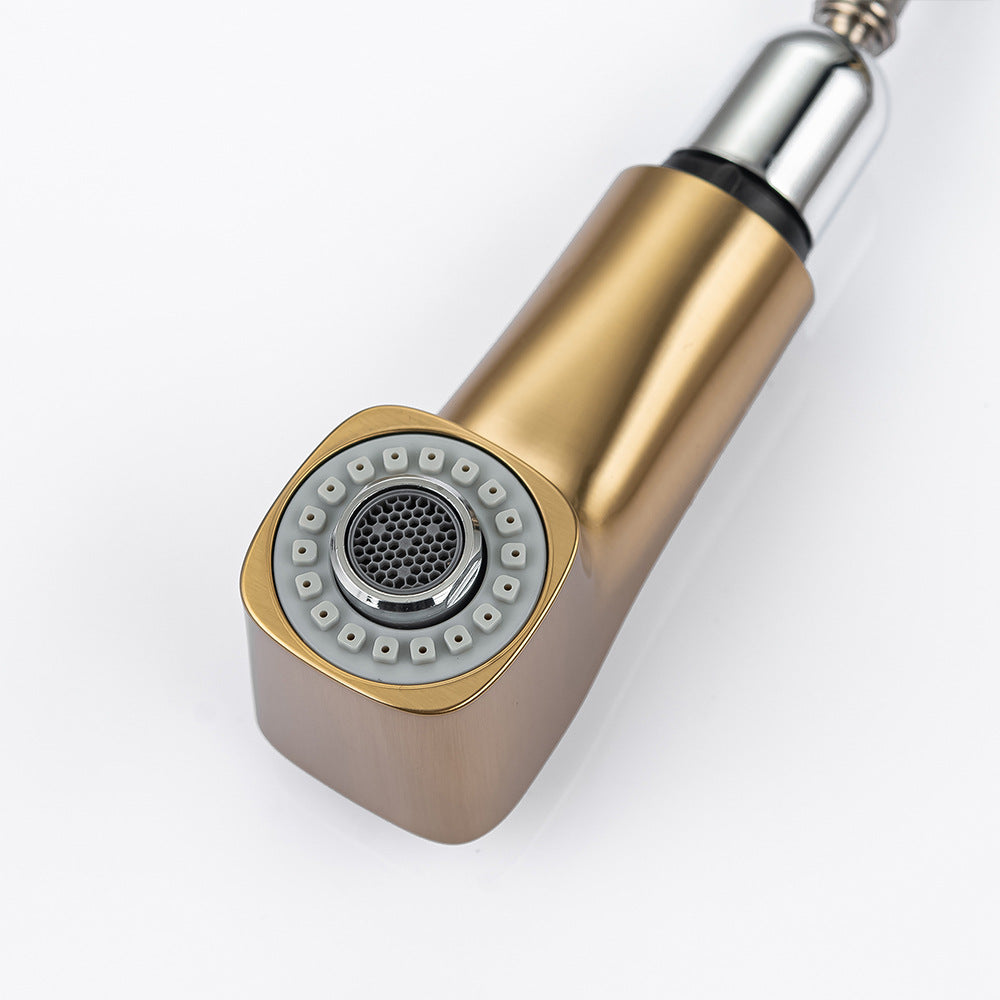 Eumtenr Full Brass Hot and Cold Water Pull Down Bathroom Faucet