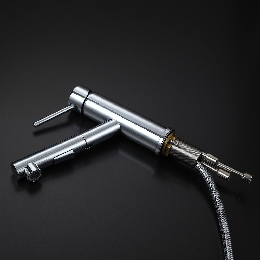 Eumtenr 1.5 GPM Minimalist Bathroom Cold and Hot Pull-Out Faucet