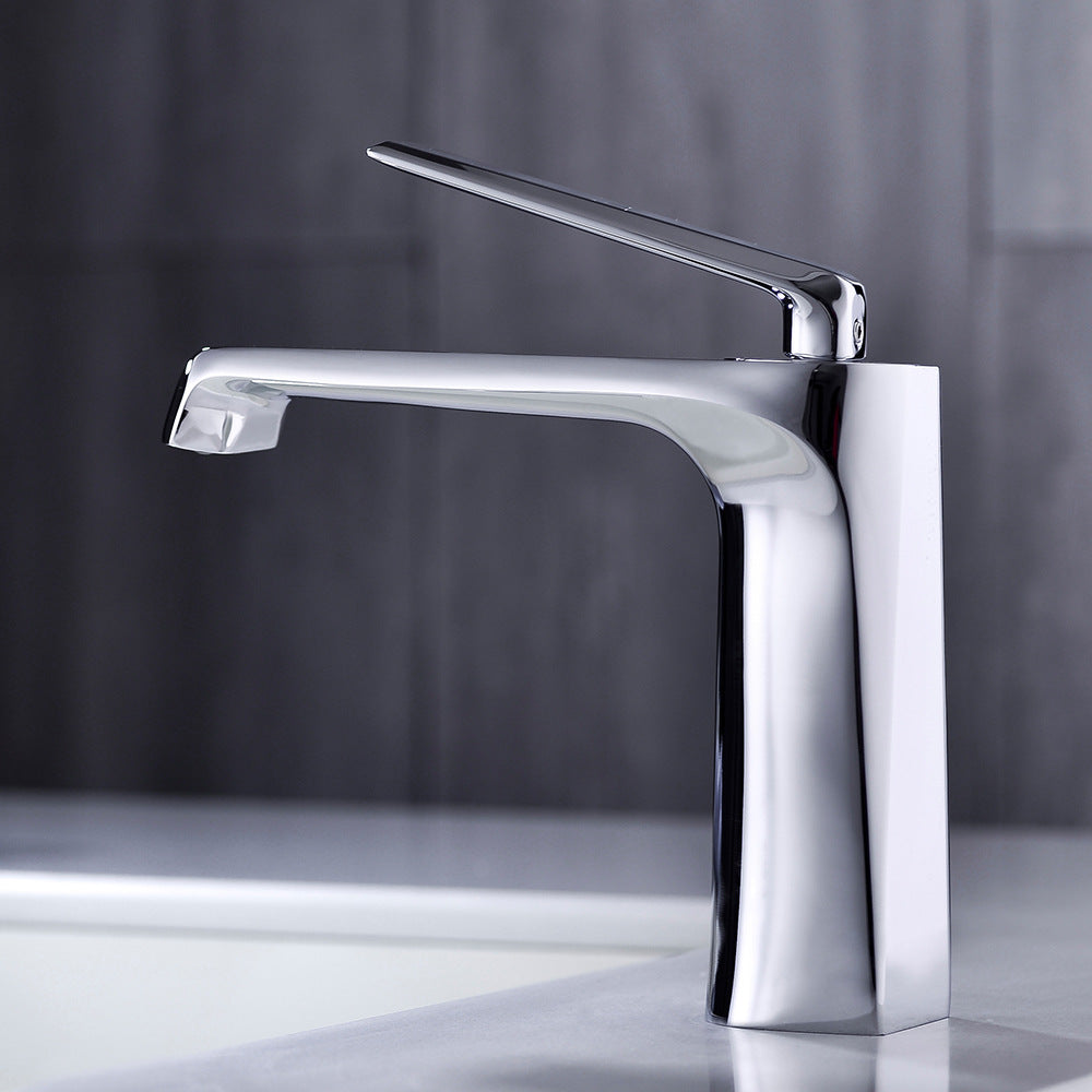 Brass One-Handle Modern Waterfall Bathroom Sink Faucet