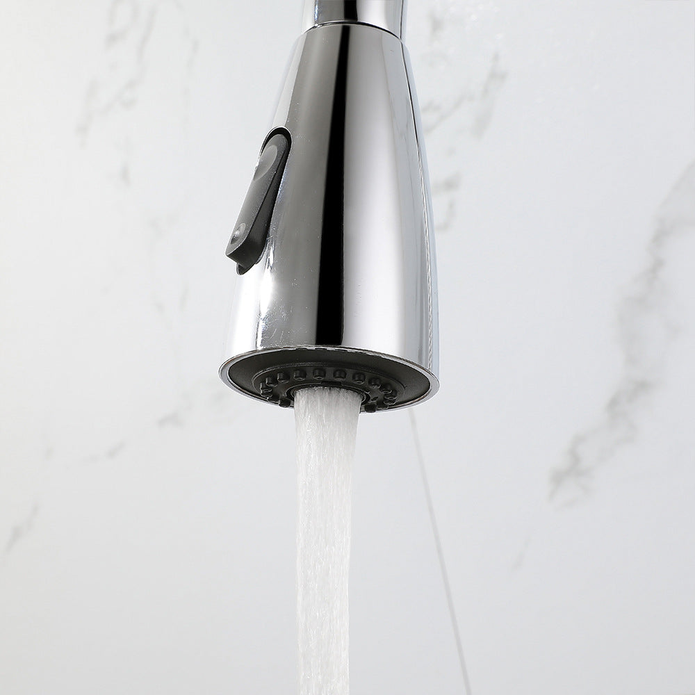 Eumtenr All Brass Single Hole Pull Down Sprayer Single Control Kitchen Faucet