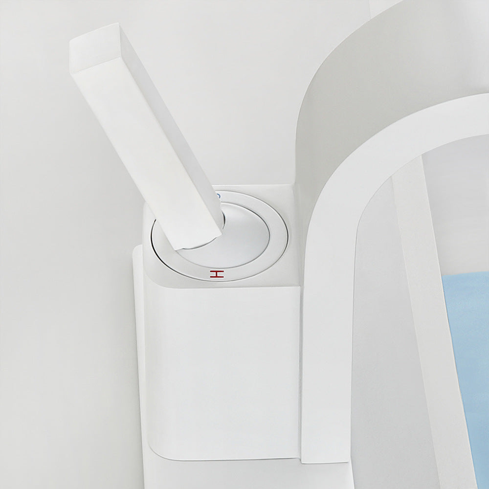 Brass Single Hole Waterfall Bathroom Faucet with Dual Control of Cold and Hot Handles