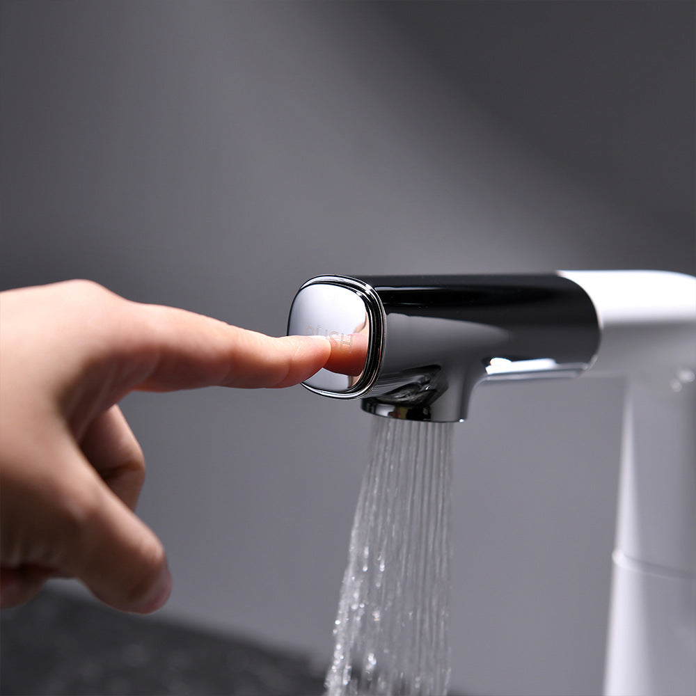 Full Brass Hot and Cold Water Lifting and Pull Down Bathroom Faucet