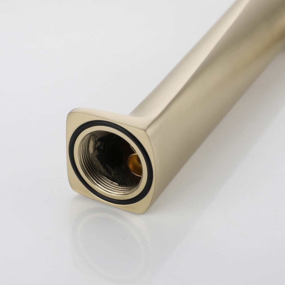 Brass Bathroom Hot and Cold Water Faucet with Rotary Button