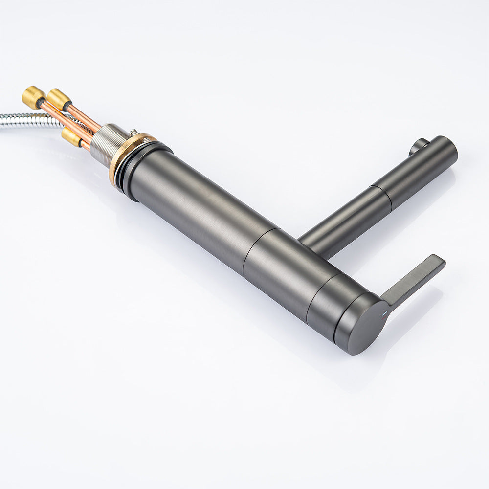 Eumtenr 1.5 GPM Single Hole Pre-Rinse Bathroom Faucet with Pull Down Sprayer