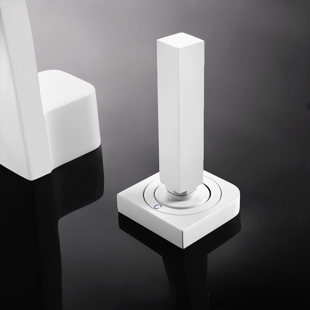 Brass Waterfall Basin Faucet with Dual Control of Cold and Hot Handles