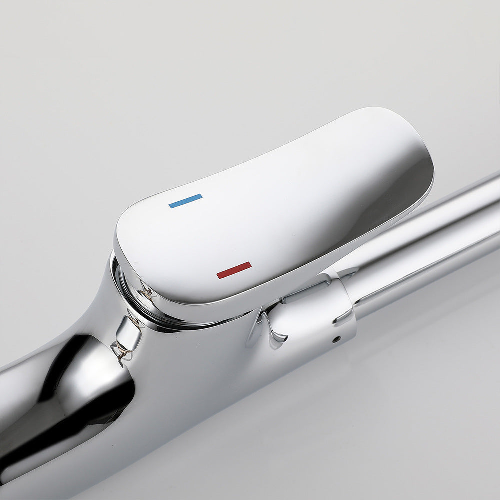 Eumtenr All Brass Single Hole Pull Down Sprayer Single Control Kitchen Faucet