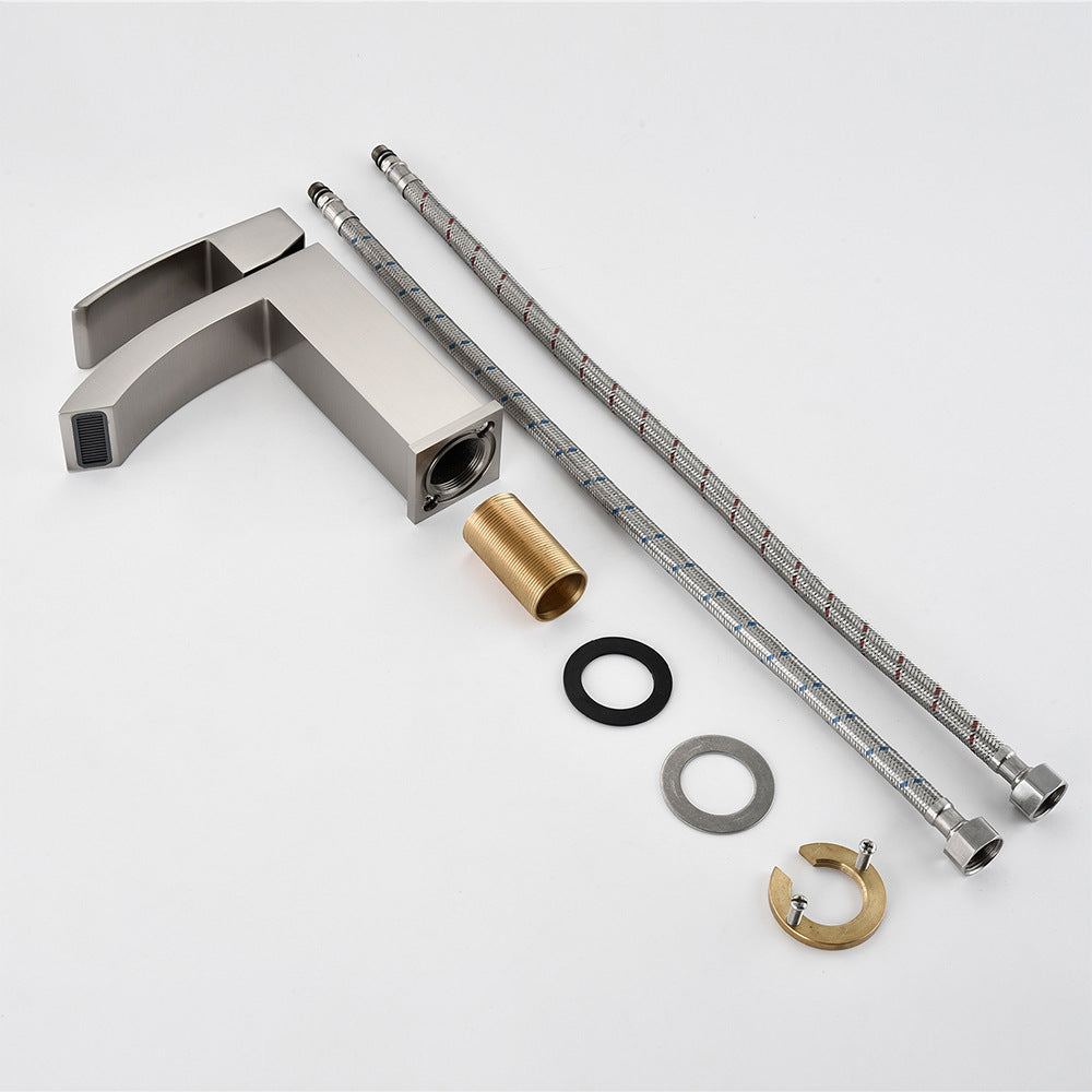 Brass Square Hot and Cold Water Bathroom Faucet