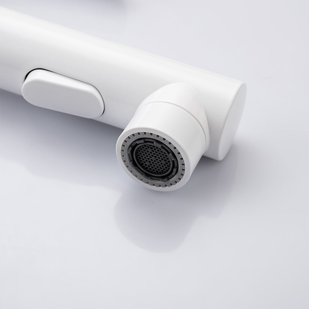 Full Brass Hot and Cold Water Multi-Function Pull Down Bathroom Countertop Basin Bathroom Faucet