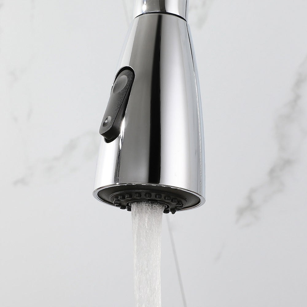 Eumtenr All Brass Cold and Hot Single Hole Pull Down Sprayer Single Control Kitchen Faucet