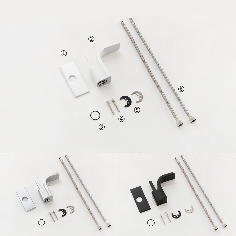 Brass Single Hole Waterfall Bathroom Faucet with Dual Control of Cold and Hot Handles