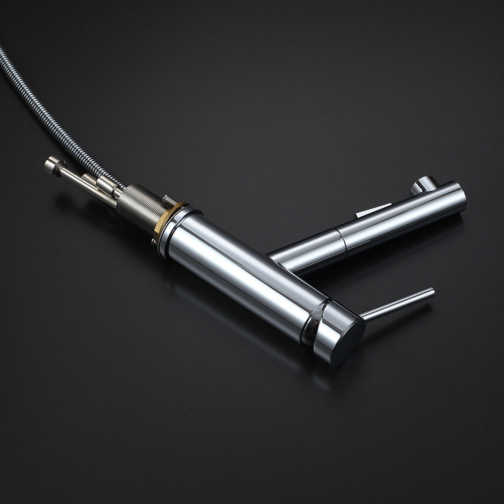 Eumtenr 1.5 GPM Minimalist Bathroom Cold and Hot Pull-Out Faucet