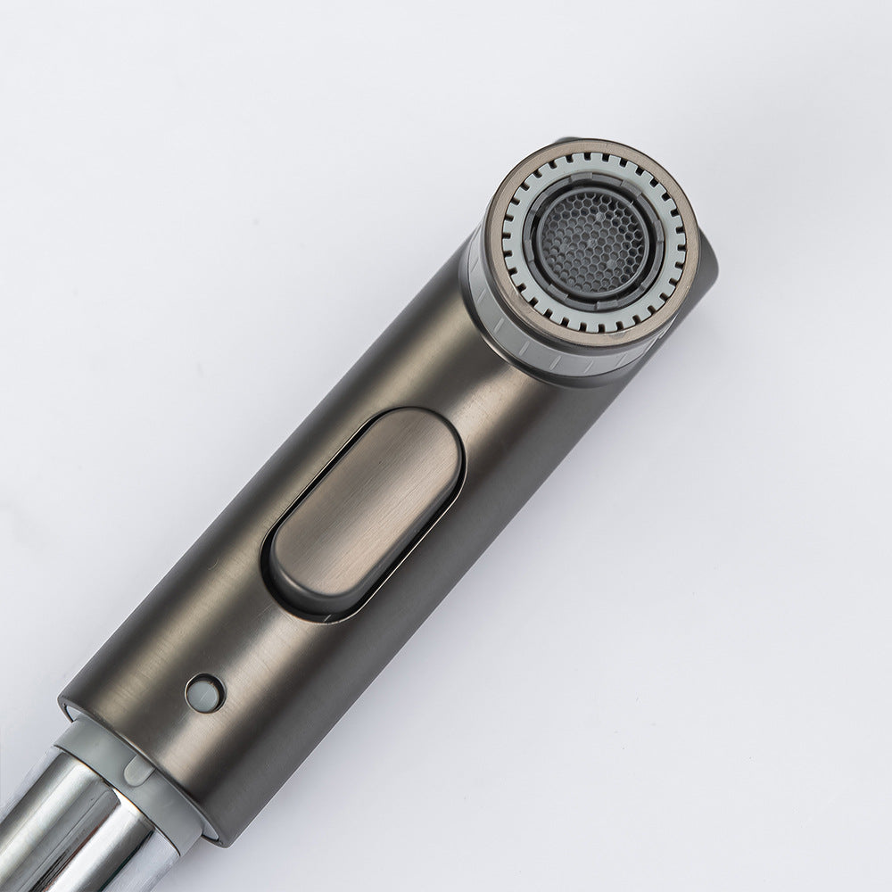 Eumtenr Full Brass Hot and Cold Water Pull Down Bathroom Faucet One Click Switching