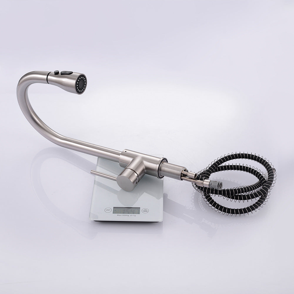 Eumtenr Brass Pulling and Retracting Kitchen Faucet with Hot and Cold Water