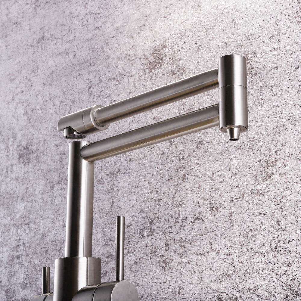 Full Brass Folding Dual Purpose Kitchen Faucet for Water Purification