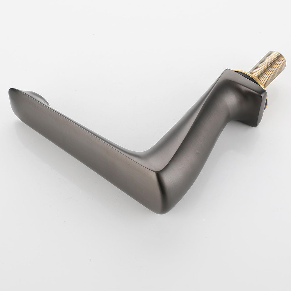 All Brass Modern Cold and Hot Water Dual Switch 3 Hole Bathroom Basin Faucet