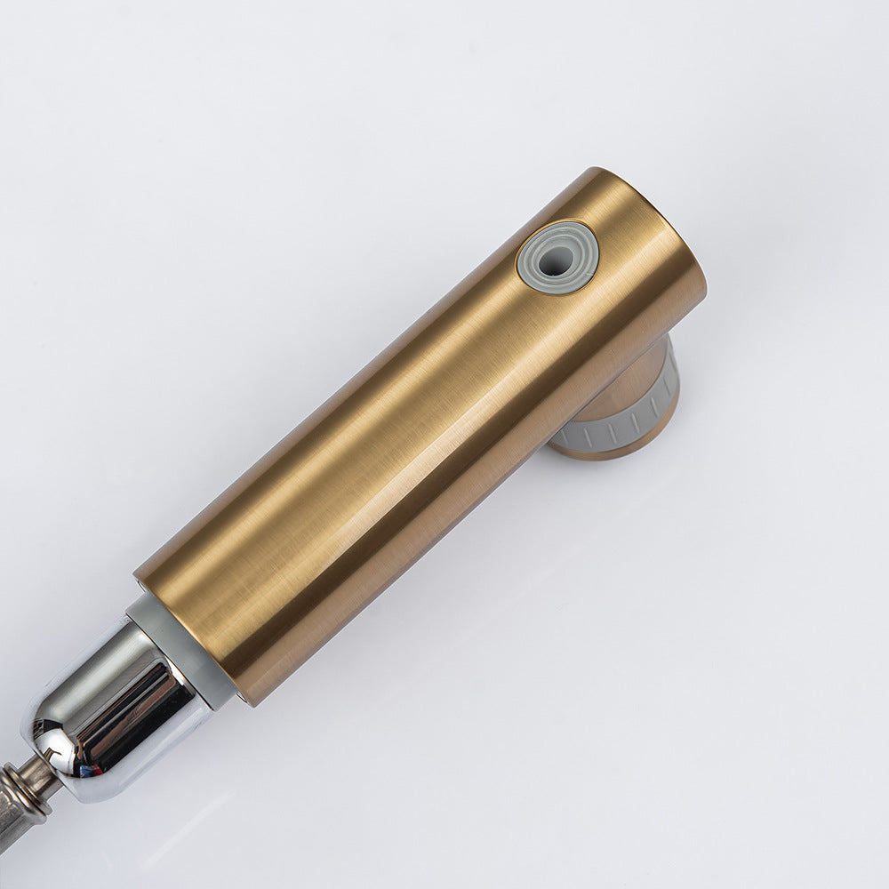 Eumtenr Full Brass Hot and Cold Water Pull Down Bathroom Faucet One Click Switching