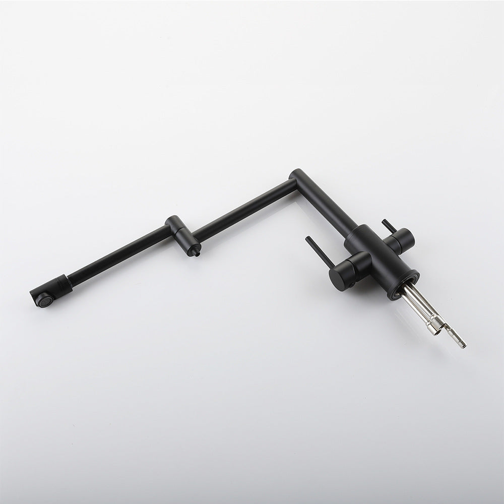 Full Brass Folding Dual Purpose Kitchen Faucet for Water Purification