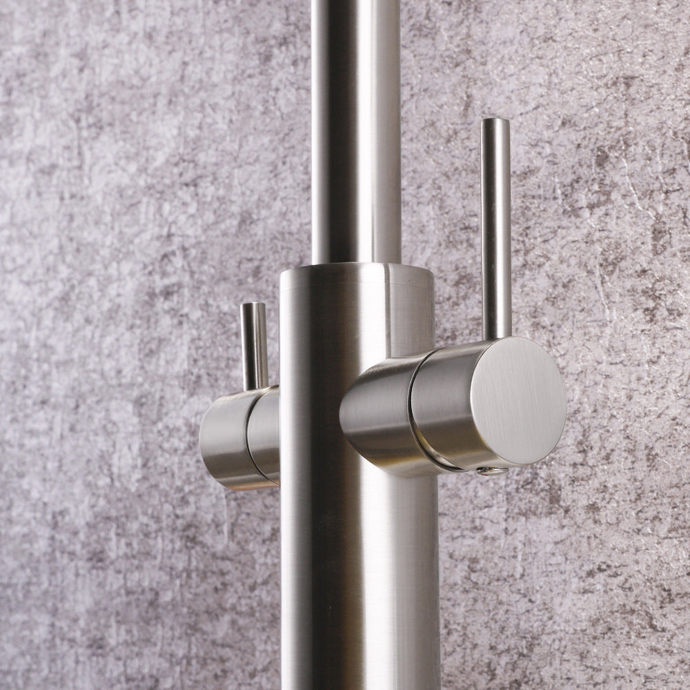 Full Brass Folding Dual Purpose Kitchen Faucet for Water Purification