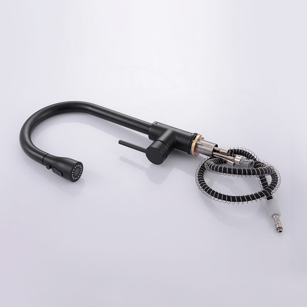 Eumtenr Brass Pulling and Retracting Kitchen Faucet with Hot and Cold Water