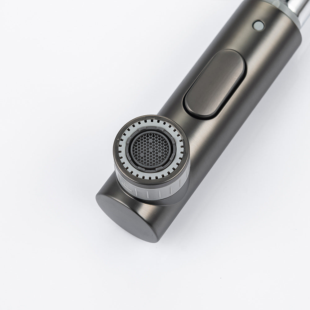 Full Brass Hot and Cold Water Multi-Function Pull Down Bathroom Countertop Basin Bathroom Faucet