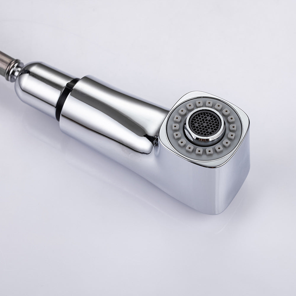 Eumtenr Full Brass Hot and Cold Water Pull Down Bathroom Faucet