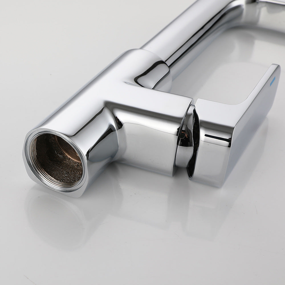 Eumtenr All Brass Cold and Hot Single Hole Kitchen Faucet