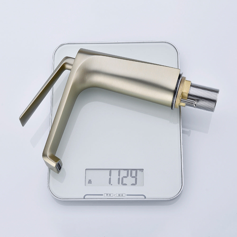 Brass One-Handle Modern Waterfall Bathroom Sink Faucet
