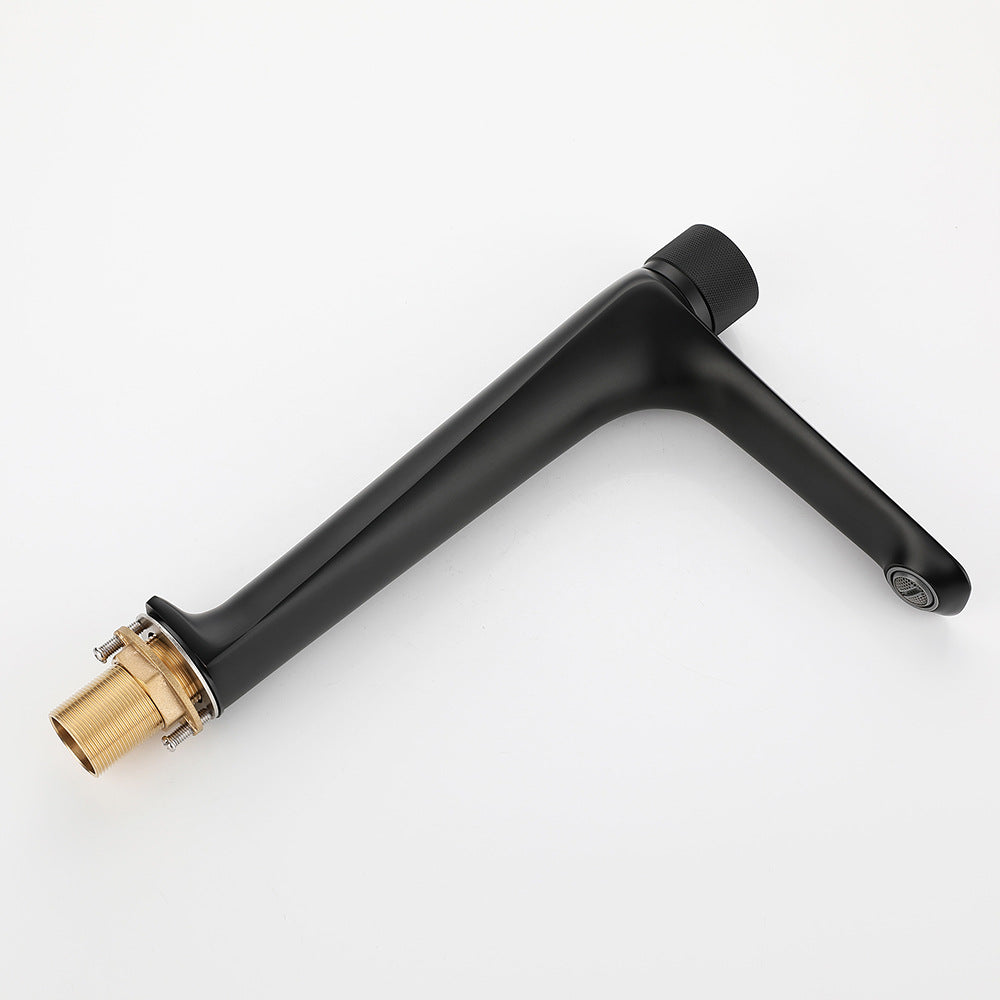 Brass Bathroom Hot and Cold Water Faucet with Rotary Button