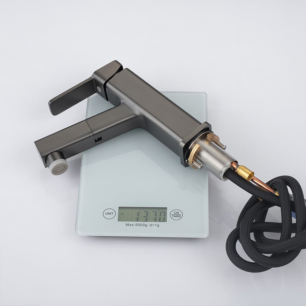 Eumtenr Full Brass Hot and Cold Water Pull Down Bathroom Faucet