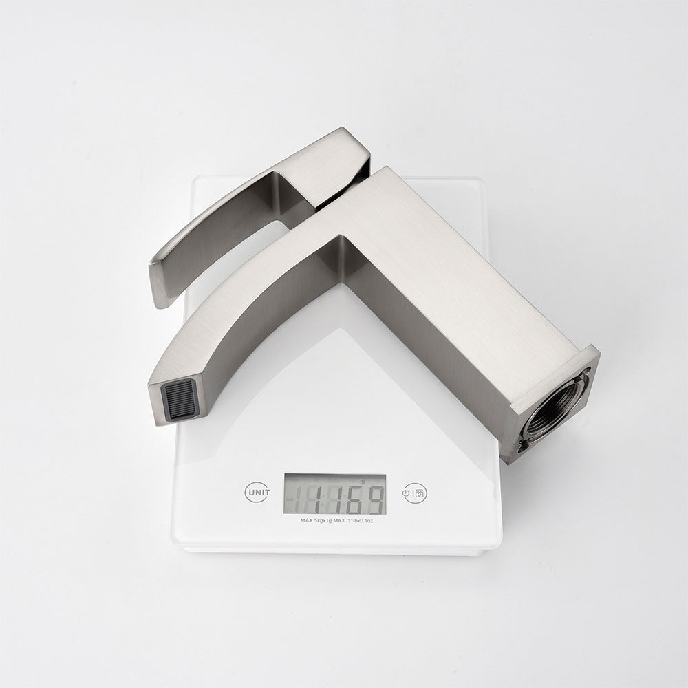 Brass Square Hot and Cold Water Bathroom Faucet