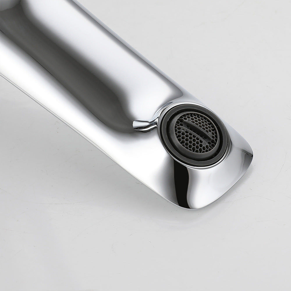 Brass Bathroom Hot and Cold Water Faucet with Rotary Button