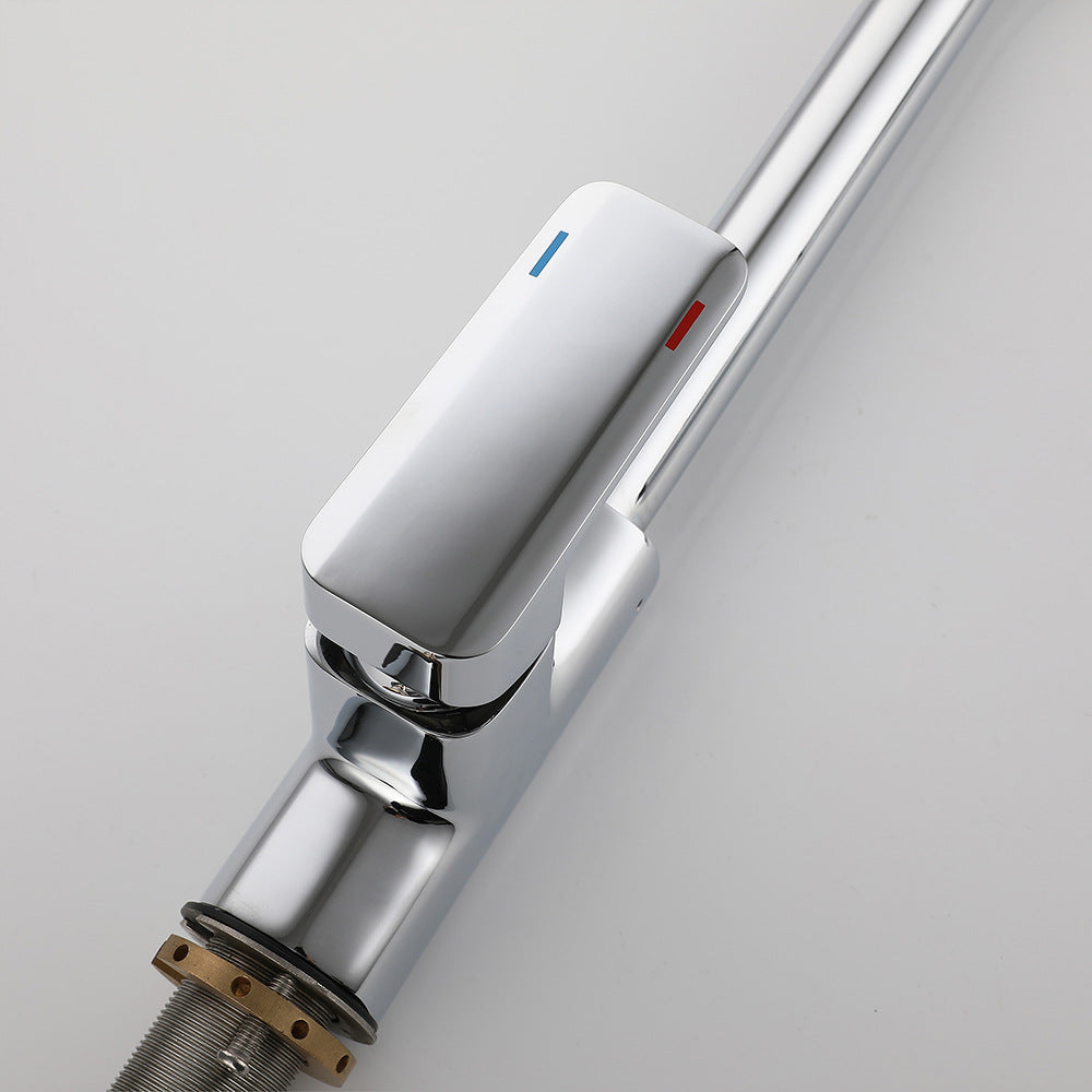 Eumtenr All Brass Cold and Hot Single Hole Pull Down Sprayer Single Control Kitchen Faucet