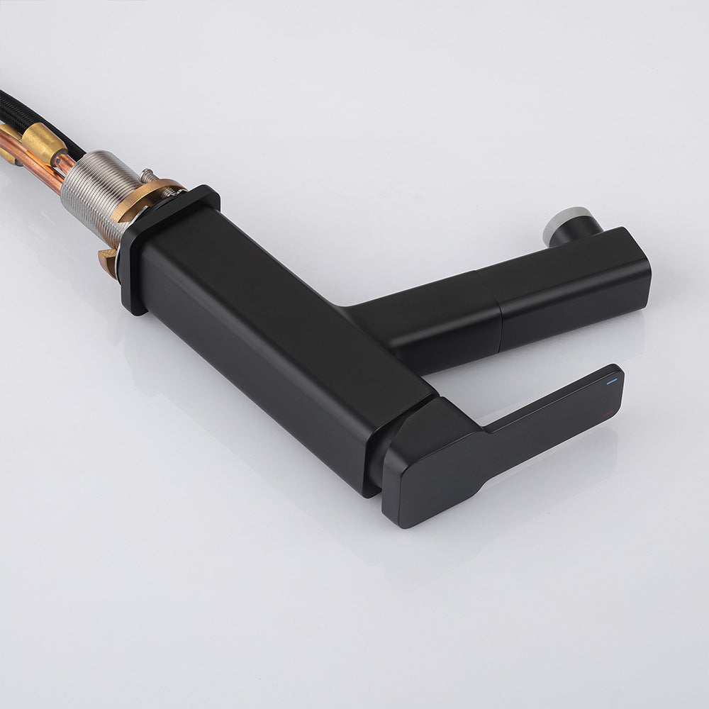 Eumtenr Full Brass Hot and Cold Water Pull Down Bathroom Faucet