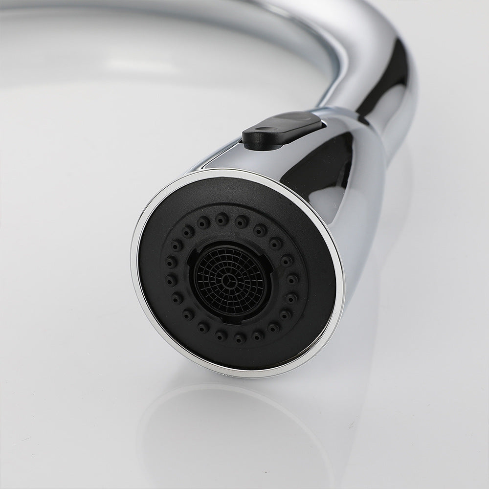 Eumtenr All Brass Cold and Hot Single Hole Pull Down Sprayer Single Control Kitchen Faucet