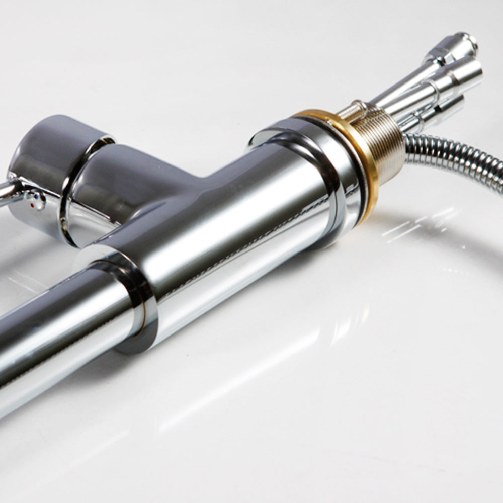 Eumtenr Commercial Stainless Steel Single Handle Single Hole Pull Down Sprayer Kitchen Sink Faucet