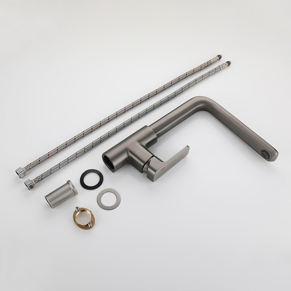 Eumtenr All Brass Cold and Hot Single Hole Kitchen Faucet