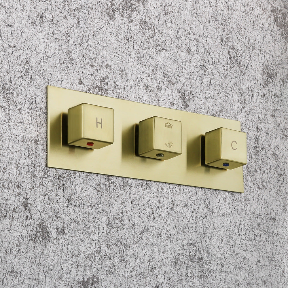 Eumtenr 8 Inch All Brass Shower with Dual Function Wall Mounted Shower Set