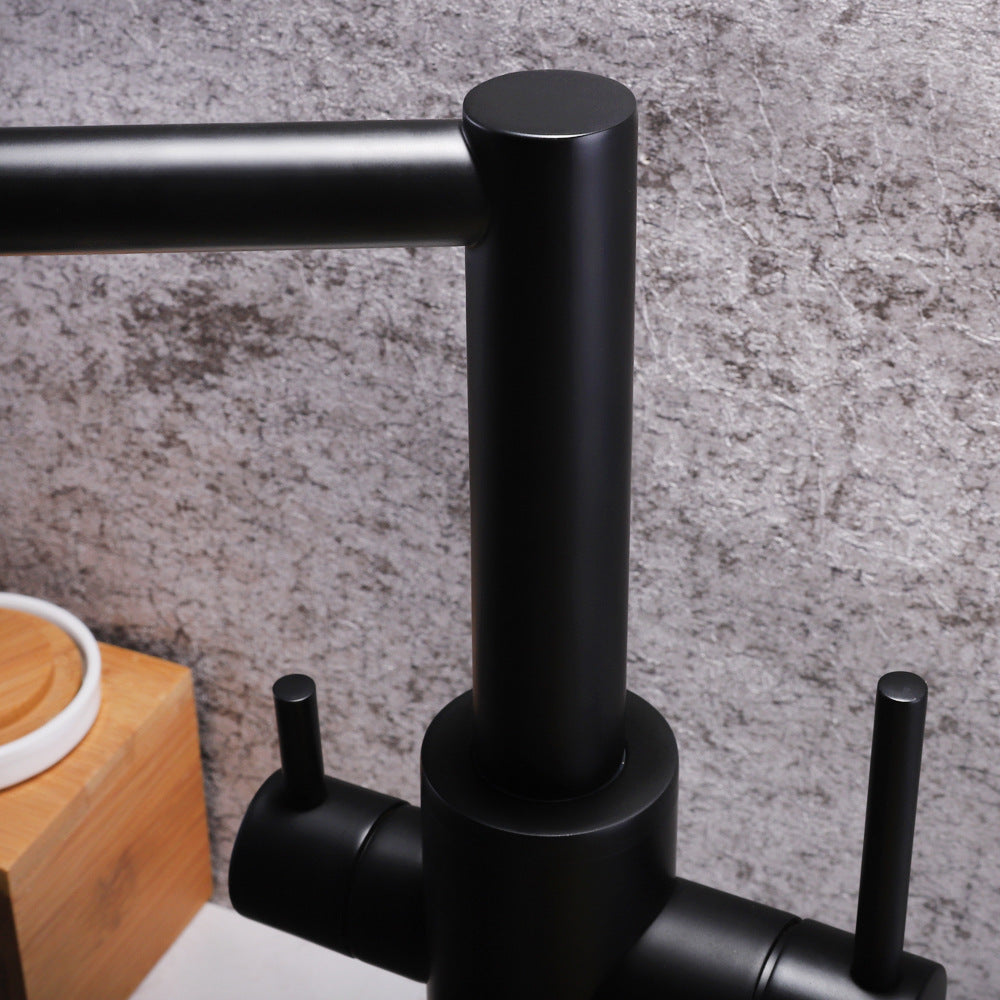 Full Brass Folding Dual Purpose Kitchen Faucet for Water Purification