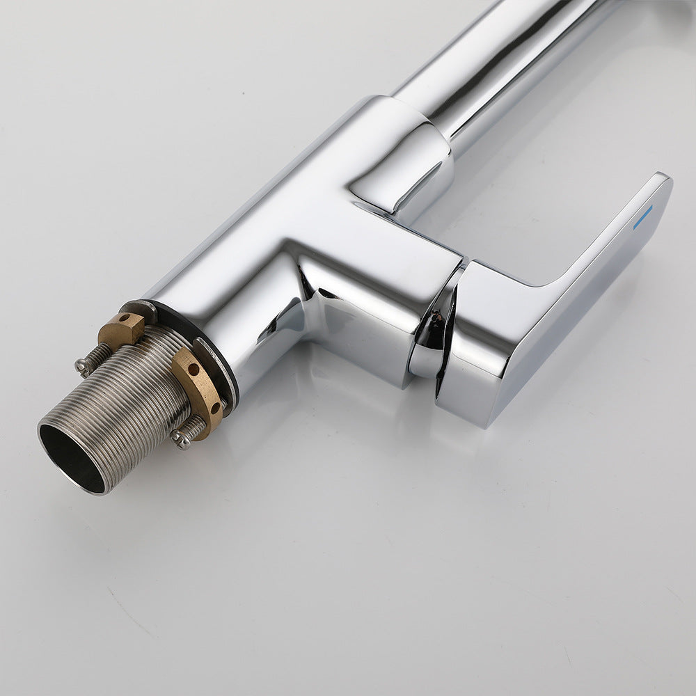 Eumtenr All Brass Cold and Hot Single Hole Kitchen Faucet